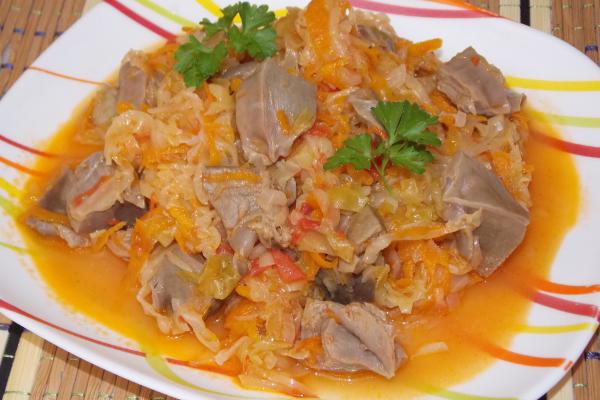 Овощное рагу с желудками индейки Овощное рагу с желудками индейки