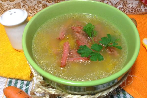 Тыквенный суп с салями